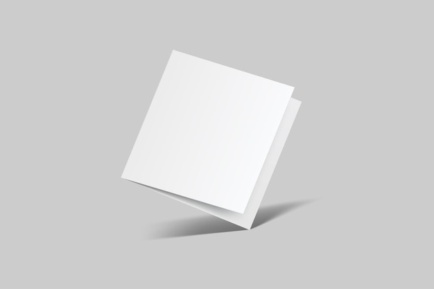 Folleto abierto cuadrado mockup bi plegable papel en blanco tarjeta de agradecimiento tarjetas de nota invitación de papel de nota