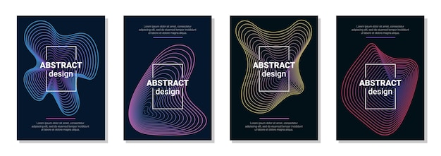 Folleto abstracto de tecnología vectorial, portada, plantillas de volante con flujo vectorial amorfo dinámico