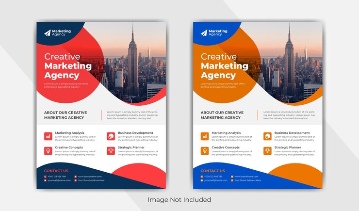 Folleto de agencia de marketing digital y plantilla de folleto de negocios corporativos