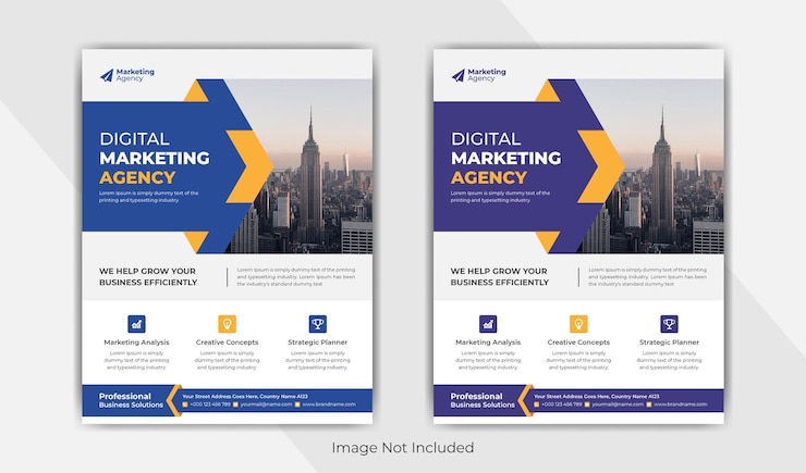 Folleto de agencia de marketing digital y plantilla de folleto de negocios corporativos