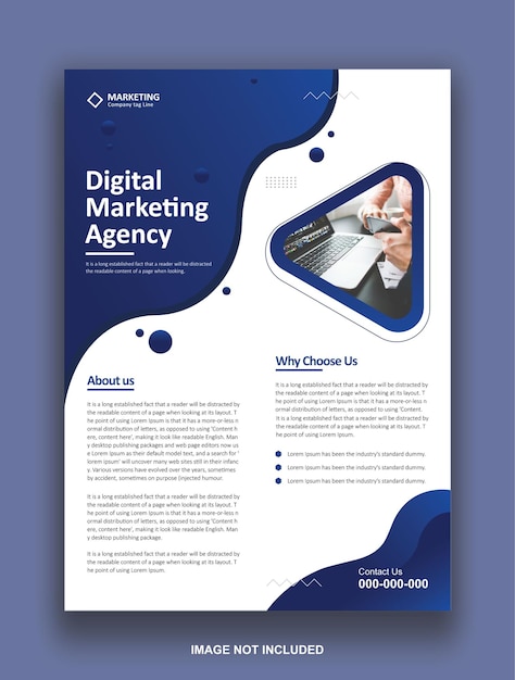 Un folleto para la agencia de marketing digital.