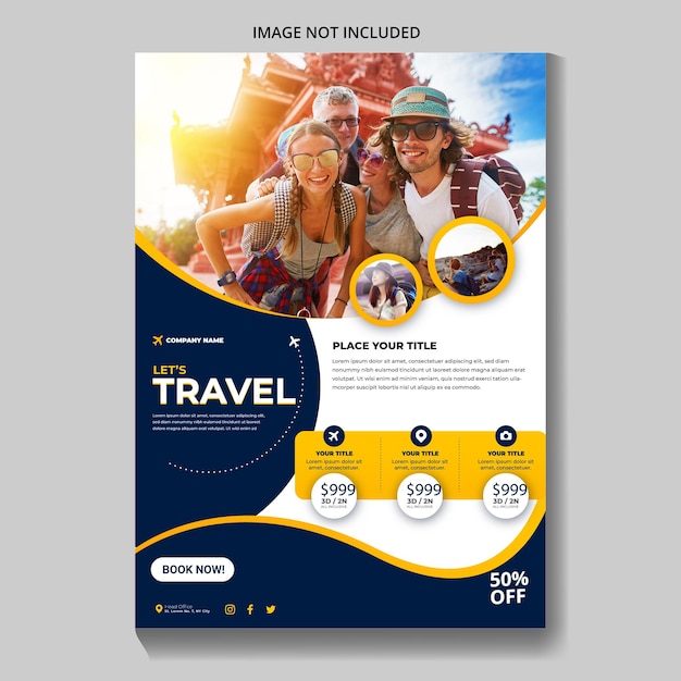 Folleto de agencia de viajes Modelo PSD