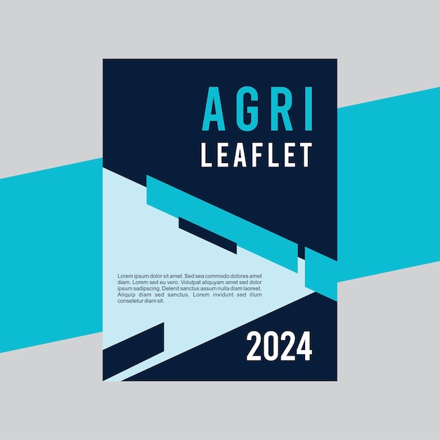 Folleto agrícola azul oscuro y claro de 2024