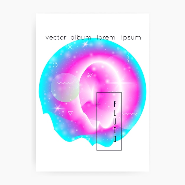 Folleto de astronomía con formas de galaxias y polvo de estrellas.