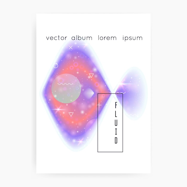 Folleto de astronomía con formas de galaxias y polvo de estrellas.