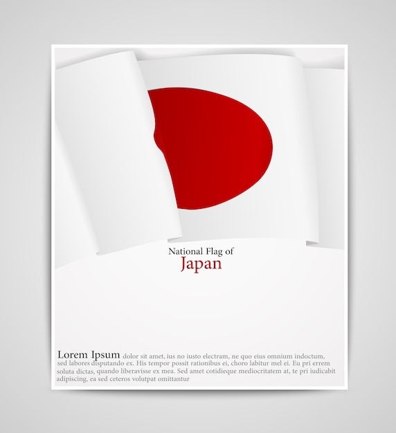 Folleto de bandera nacional de japón