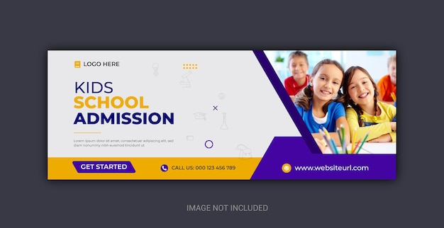 Folleto de banner web de redes sociales de admisión a la escuela y plantilla de diseño de foto de portada de facebook PSD Premium