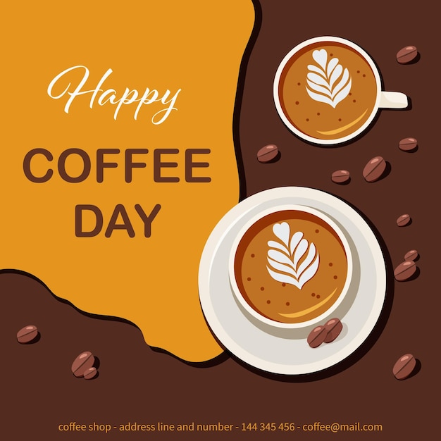Folleto de café con crema de café.