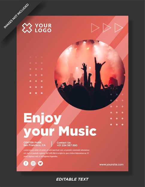 Folleto de cartel de fiesta de música