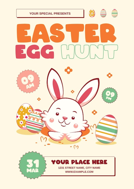 Folleto de caza del huevo de Pascua
