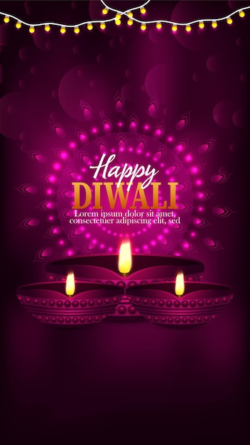 Folleto de celebración feliz diwali