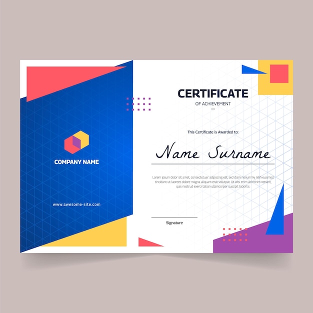 un folleto para un certificado de concesión