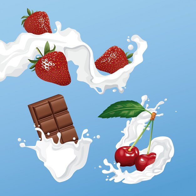 Folleto de chocolate y bayas