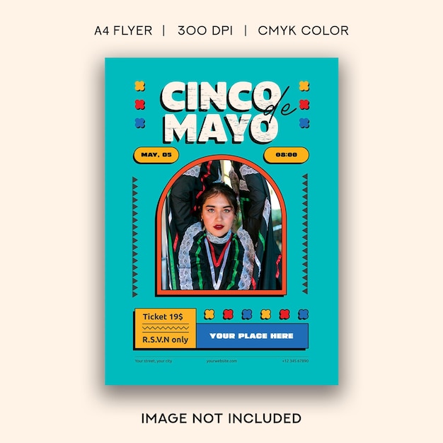 Vector folleto del cinco de mayo