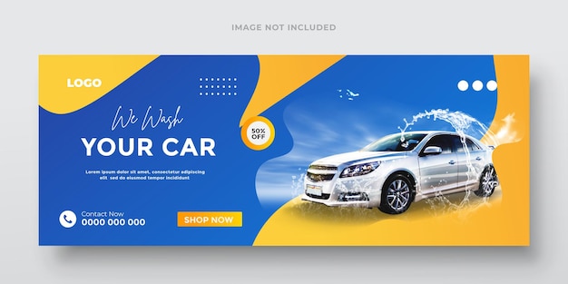 un folleto para un coche se muestra con un fondo azul