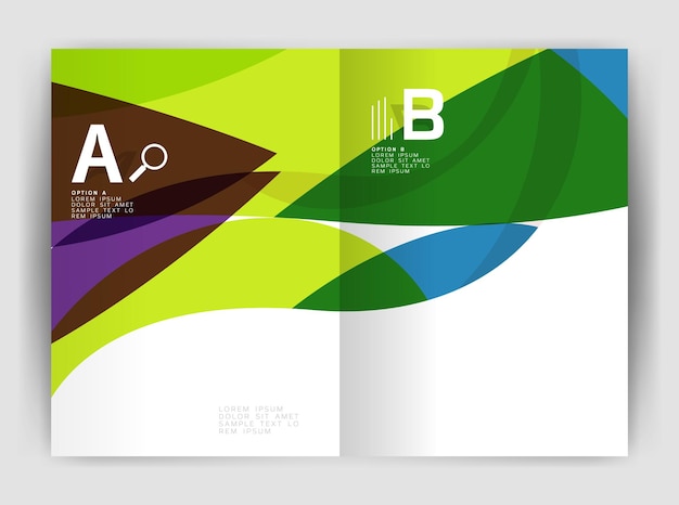 Folleto comercial de diseño de ondas o portada de informe anual Fondo abstracto