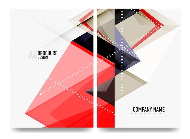 Folleto comercial, diseño de portada, volante, plantilla a4, diseño geométrico triangular