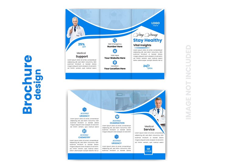 folleto comercial trifold o bifold y folleto médico profesional