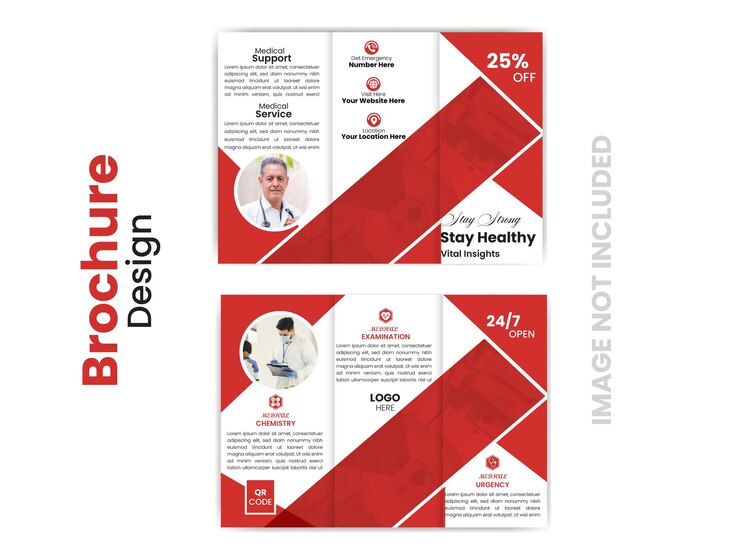 folleto comercial trifold o bifold y folleto médico profesional