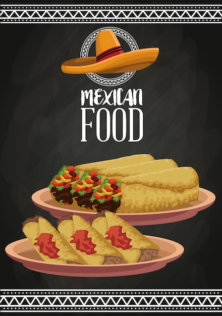 Vector folleto de comida mexicana