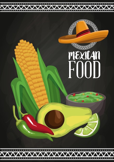 Vector folleto de comida mexicana