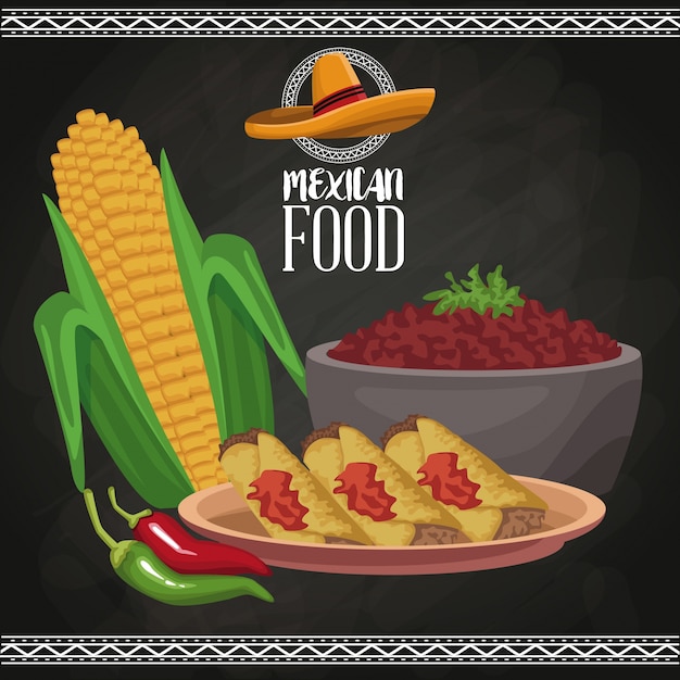 Vector folleto de comida mexicana