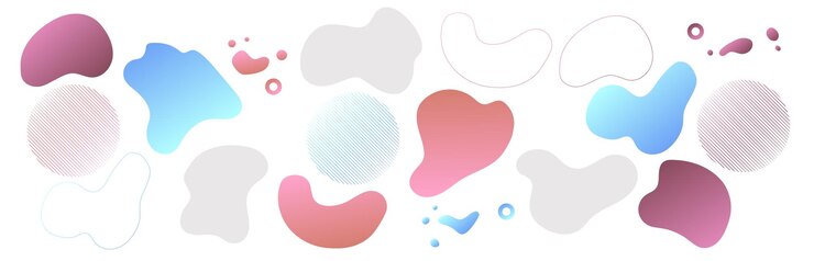 Vector folleto con conjunto de elementos gráficos modernos abstractos de colores manchas coloridas ilustración vectorial