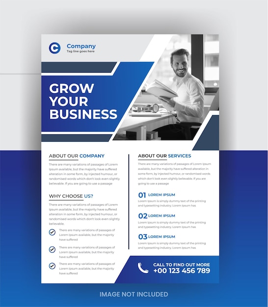 Folleto corporativo de negocios y plantilla de diseño de portada de folleto