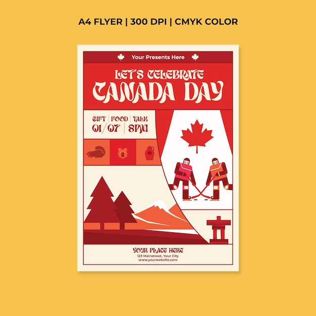 Vector folleto del día de canadá