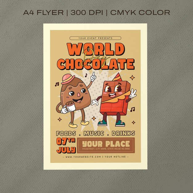 Folleto del Día Mundial del Chocolate