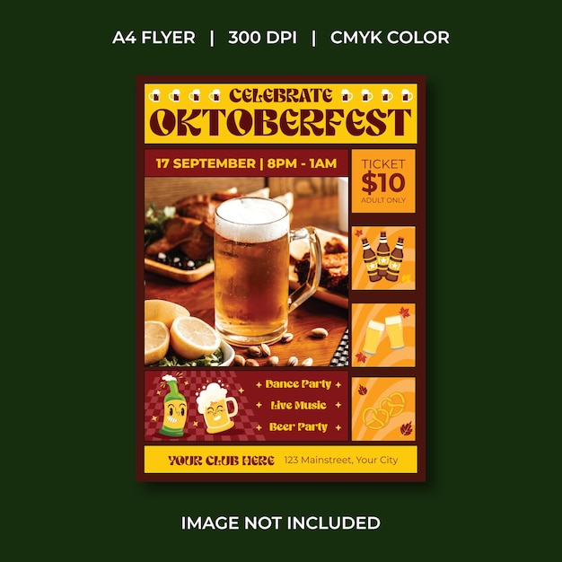 Vector folleto del día del oktoberfest