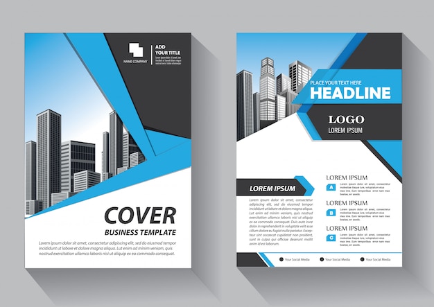Folleto de diseño de folleto de informe anual con forma geométrica