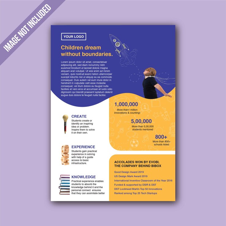Vector folleto de educación infantil