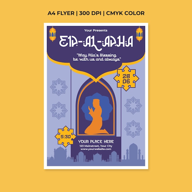 Vector folleto de eidaladha