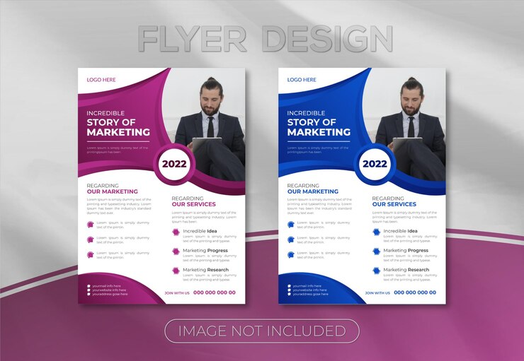 Folleto elegante de negocios de marketing corporativo y plantilla de vector premium