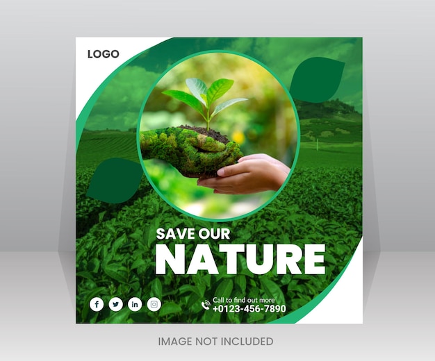 Un folleto para una empresa de cuidado de plantas que está a punto de salvar nuestra naturaleza.