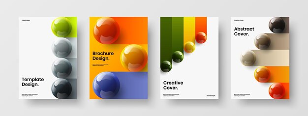 Folleto de empresa simple colección de diseño de vectores de diseño A4