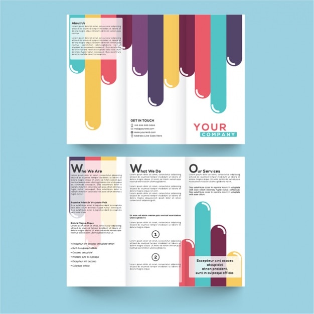 Vector folleto empresarial con formas coloridas