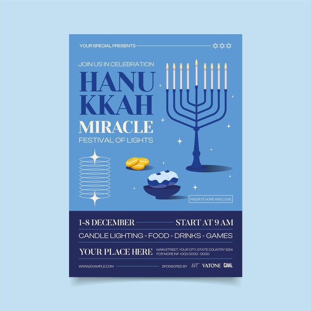 Folleto del evento de hanukkah