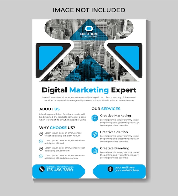 Un folleto para expertos en marketing digital que es un experto en marketing digital.