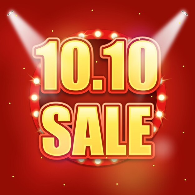 Folleto del festival del día de compras 1010 y efecto de texto de banner