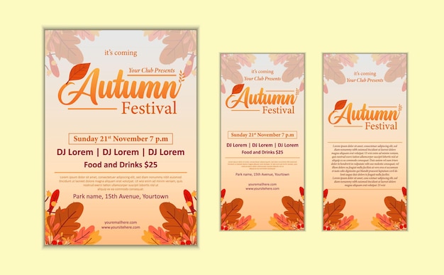 Folleto del Festival de Otoño y diseño de volante DL.