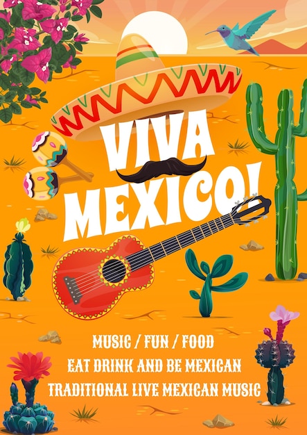 Vector folleto de fiesta de fiesta mexicana cartel de vacaciones de méxico