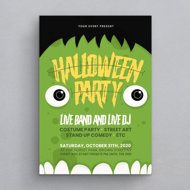 Vector folleto de fiesta de halloween