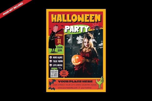 El folleto de la fiesta de Halloween.