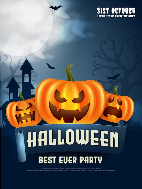Folleto de fiesta de la noche de Halloween