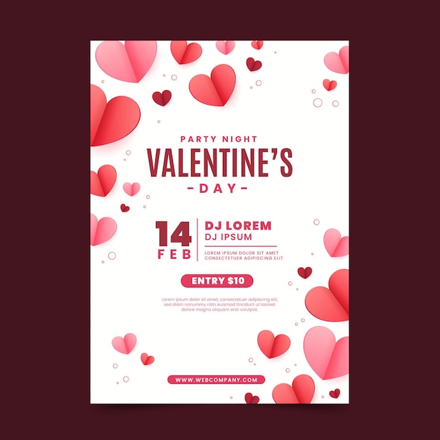 Folleto de fiesta de San Valentín