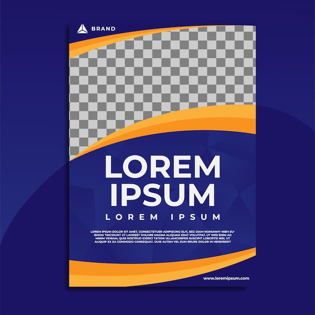 folleto fondo plantilla diseño azul naranja