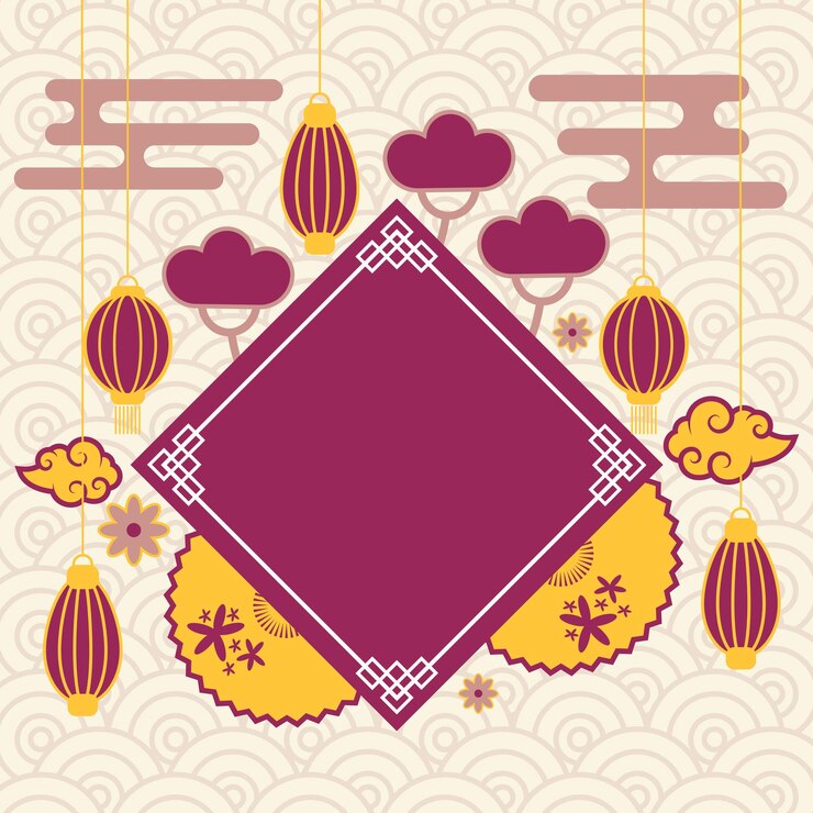 Folleto de fondo vector de año nuevo chino