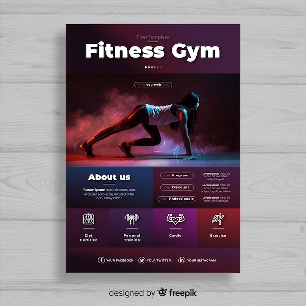 Vector folleto de gimnasio